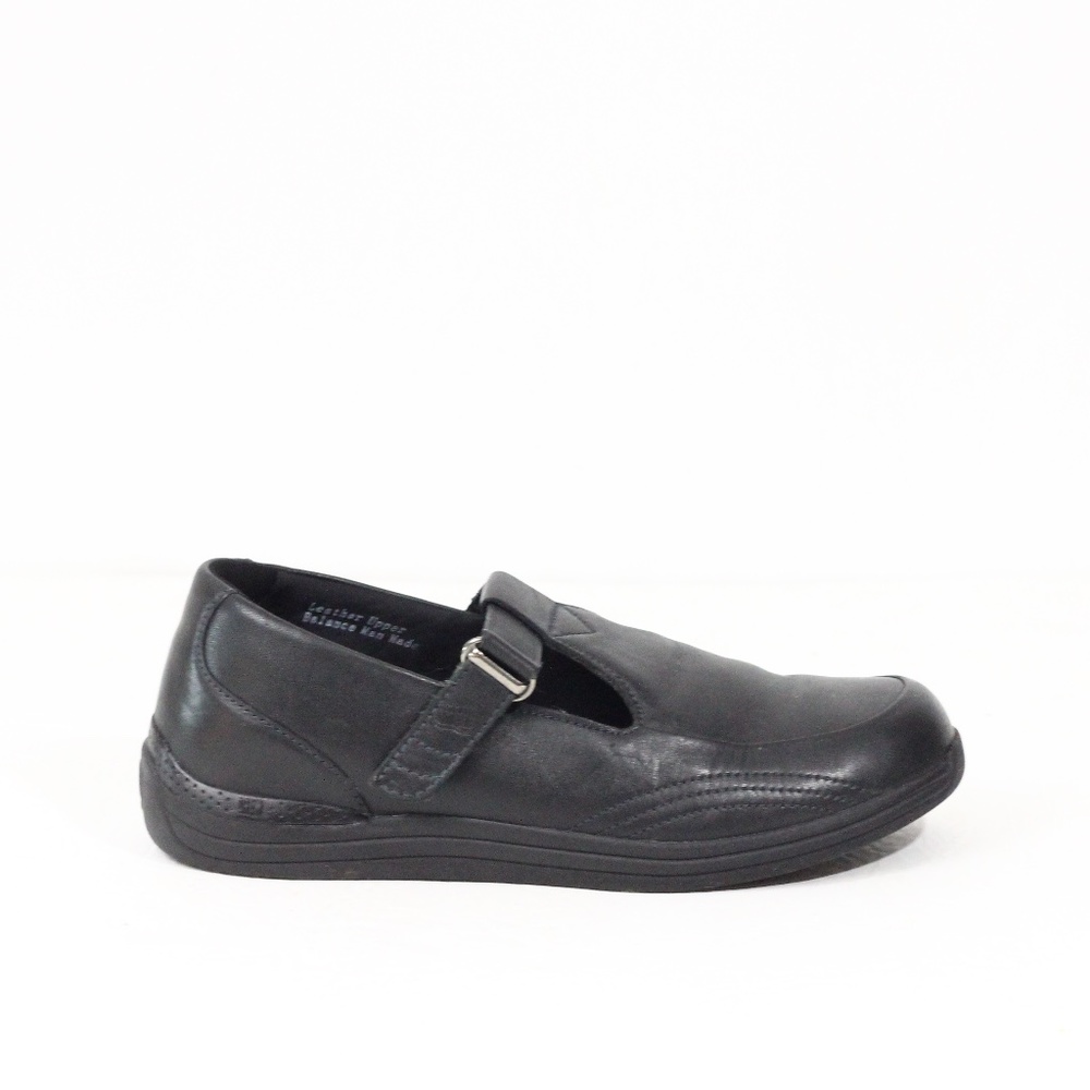 Drew Comfort Shoes Women Black Leather Flat sz 8.5 Mary Jane
